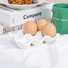 GOODIE FOODIE Mignon 陶瓷雞蛋盤, 2個, 雪白色