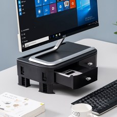 애비뉴굿즈 높이조절 모니터받침대 360 x 220 x 80 mm, 검은색