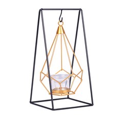 프레임 캔들 홀더 그네 YT_RC065, 블랙 + 골드