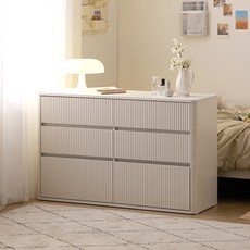 파로마 다리오 와이드 속깊은 빅수납 6단 서랍장 방문설치, 템바 화이트, 6개