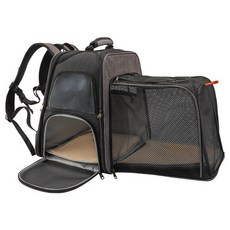 반려동물 확장형 백팩 이동가방, 차콜, 1개