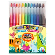 地球化學 彩色套組 12色透明彩色鉛筆 + 12色不易乾簽字筆組, 1組, 12色