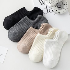 Wodemi 女性日常棉質牢固羅紋船型襪5雙組 W540