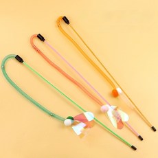 Merrynew 貓咪彈性逗貓棒玩具, 粉紅色 + 橘色 + 綠色, 1個