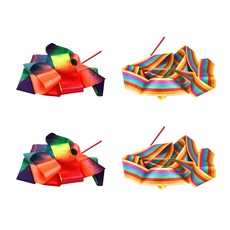 Maket Gamseong 體操彩帶組 漸層 + 條紋, 2套