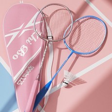 運動核心 超輕量練習用羽球拍 2P + 球袋組 混合色, 1套, 單一商品