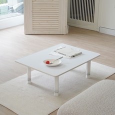 레몬트리 국내제조 800 LPM 4단 높이조절 프리미엄 몰딩엣지 접이식 테이블, 화이트