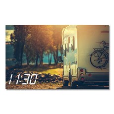 홈마인 LED 캔버스 프린팅 액자 시계 캠핑, 800-HM-CAMPING-24