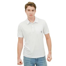 김영주 남성용 골프웨어 여름 크레블 쿨스킨 냉감 쿨링 스판 기능성 스포츠 상의 반팔 카라 티셔츠