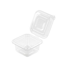 大成企業方形一觸式醬料小菜容器 透明 小, 100入, 15個