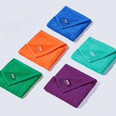 Teto Signature Supima 手巾 34 x 34 cm, 混搭1(綠色, 橘色, 藍色, 紫色, 翠綠色), 5個