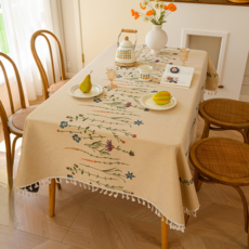 테이아 프렌치 가든풍 식탁보, 타입8, 1개, 2인용(100 x 160 cm)
