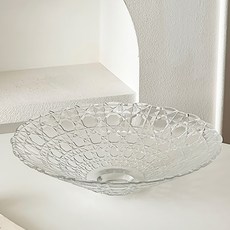 American Road 錐形圖案水果甜點多用途玻璃盤 HR2644, 石紋, 1個