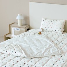 FRAMBOISE 兒童用 Petit Palm 莫代爾固定帶絎縫防水墊, 1個, 象牙白