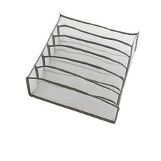 多用途內衣襪子收納盒 6格, 1個, 灰色