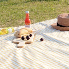 하임앤하임 粉彩格紋野餐墊, 黃色