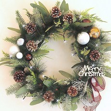 松果松樹花圈 45 + 燈泡組, 1套, 混合顏色,38cm