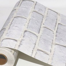 DECOMI Air-Free 仿舊磚紋壁貼 STONE-102, 白灰色