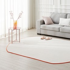 initium 重點圓邊撞色混搭橢圓形地毯