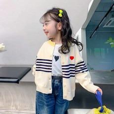 Arbe 女童 Youlove 條紋開襟衫