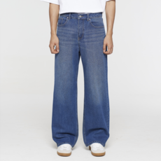 MIRROR PLAY 男性用寬版彈性牛仔褲