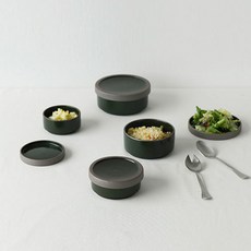 ERATO Poseul Chak-chak 單人陶瓷附蓋碗禮盒組, 碗 XS + 蓋 XS + 碗 S + 蓋 S + 碗 M + 蓋 M + 碗 L + 蓋 L, 1套, 暖艾色