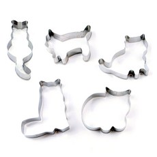 貓咪5種餅乾模具組, 單一顏色, 1套