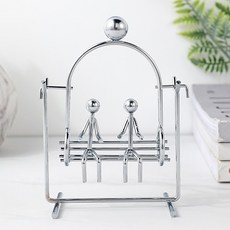 百搭搖擺情侶鞦韆桌面裝飾小物, 銀色