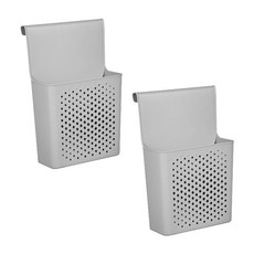 Block Mart 廚房調味料收納壁掛籃, 灰色, 2個