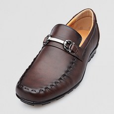 VONIN 男士天然牛皮雙色金屬扣飾休閒樂福鞋 HD005DBR