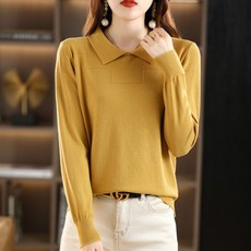 MarketA 女款修身翻領基本款針織衫