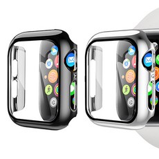 LIMSTAIL Apple Watch 兼容全包覆保護殼 2件組, 黑色, 銀色