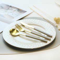 보겐 아르망 골드 양식 커트러리 세트, 그레이, 디너나이프 + 디너스푼 + 디너포크, 1세트