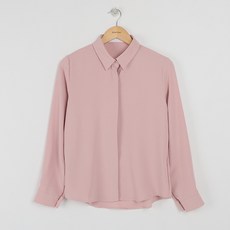 빼빼 여성용 링클프리 카라넥 히든버튼 기본 블라우스