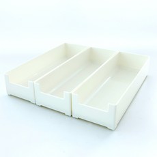 多功能廚房收納抽屜整理盒, 白色, 3個