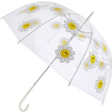 JINYSTAR 雛菊圓點圓頂POE透明長傘 LUJSU80004