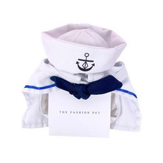 叮咚 Pet Marine Look 圍巾套組, 白色的