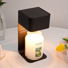 Yankee Candle The Sweet Cafe Candle Warmer 撥盤開關 + 蠟燭大爵士 + 燈泡 2p, 潔淨棉花, 黑色