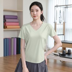 INFIOUS 女款透氣V領跑步瑜珈T恤 I263-0357