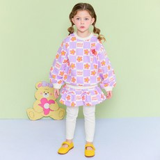 hejmini 女童款微笑雛菊長袖上衣+內搭褲裙套裝