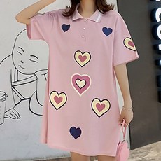 키치키치 하트 출산웨어 임산부 카라 원피스