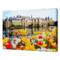 ECO SOLE 自助繪畫 阿姆斯特丹的鬱金香王國 DIY 風景畫 40 x 50 cm, 30色, 1個