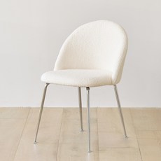 룸앤홈 그레네 크롬체어, 부클화이트, 2개