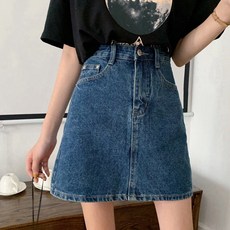 PEONIST 高腰復古迷你牛仔裙