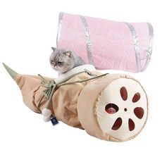 딩동펫 고양이 연근터널 놀이터, 베이지, 1개