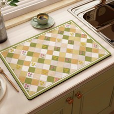 여신 미끄럼 방지 규조토 주방 고급 흡수 속건 식탁매트, 스타일22, 2개, 30 x 50 cm