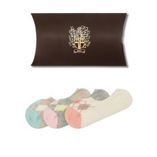 DAKS Mini Argyle Fake Sox 3 件套 DNSS1E301, 米色, 灰色, 象牙色