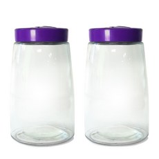 乾淨的一天純粹呼吸熱水消毒玻璃容器 圓形, 2個, 1800毫升