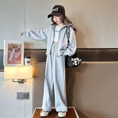 HARAROI 女童基本款連帽運動服上下套裝