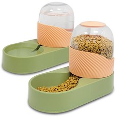 MONAGIO 寵物半自動飲水機+飼料餵食機, 綠球場